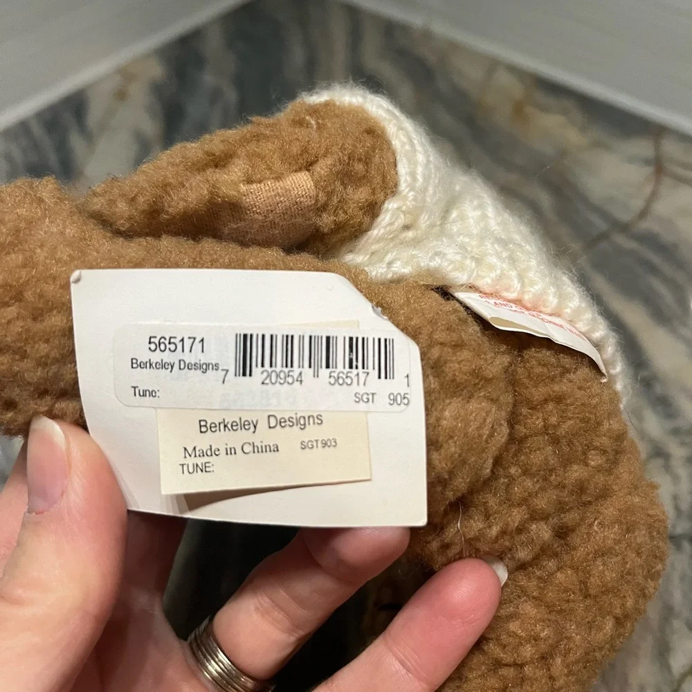Berkeley Teddy Bear in sweater with rainbow squares
